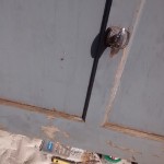 Garage door profile before repairs